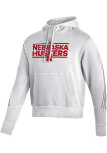 Adidas Nebraska Cornhuskers Mens White Fashion Long Sleeve Hoodie