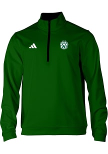 Adidas Northwest Missouri State Bearcats Mens Green 0 Elevated Long Sleeve Qtr Zip Pullover
