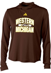 Adidas Western Michigan Broncos Womens Brown Sideline Hooded Sweatshirt