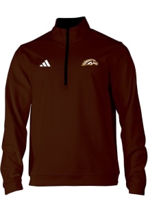 Adidas Western Michigan Broncos Mens Brown 0 Elevated Long Sleeve Qtr Zip Pullover