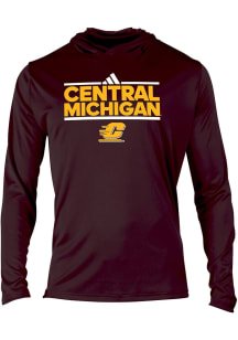 Adidas Central Michigan Chippewas Mens Maroon 0 Primary Logo Hood