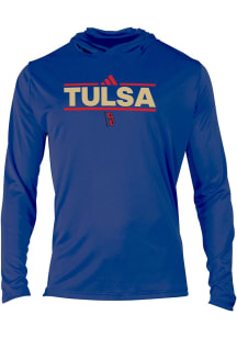Adidas Tulsa Golden Hurricane Mens Blue 0 Primary Logo Hood