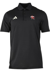 Adidas Louisville Cardinals Mens Black 0 Ottoman Short Sleeve Polo