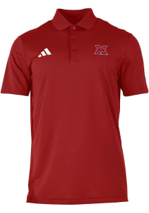 Adidas Miami RedHawks Mens Red Ottoman Short Sleeve Polo