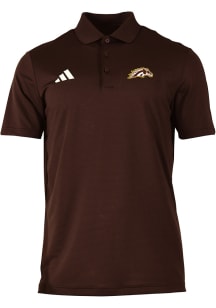 Adidas Western Michigan Broncos Mens Brown 0 Ottoman Short Sleeve Polo
