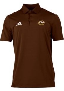 Adidas Western Michigan Broncos Mens Brown Football Short Sleeve Polo