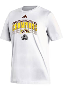 Adidas Western Michigan Broncos White 2025 National Mens Hockey Champions Short Sleeve T Shirt