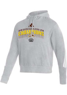 Adidas Western Michigan Broncos Mens Grey 2025 National Mens Hockey Champions Long Sleeve Hoodie