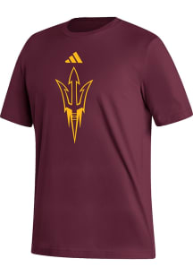 Adidas Arizona State Sun Devils Maroon Team Logo Fresh Short Sleeve T Shirt