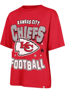 47 Kansas City Chiefs Womens Red Scatter Star Short Sleeve T-Shirt