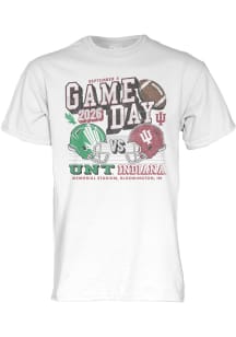Blue 84 Indiana Hoosiers White Football vs North Texas Mean Green Short Sleeve T Shirt