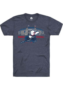 Rally Kansas Jayhawks Navy Blue Football Short Sleeve Fashion T Shirt
