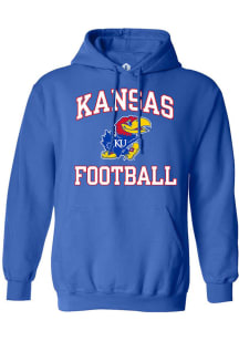 Rally Kansas Jayhawks Mens Blue Football Number One Long Sleeve Hoodie