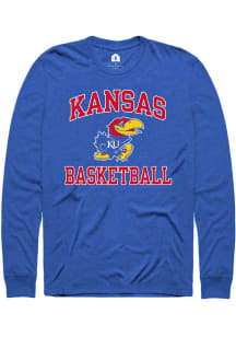Rally Kansas Jayhawks Blue Basketball Number One Long Sleeve T Shirt