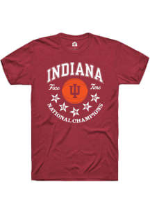 Rally Indiana Hoosiers Red 5 Time National Champions Short Sleeve Fashion T Shirt