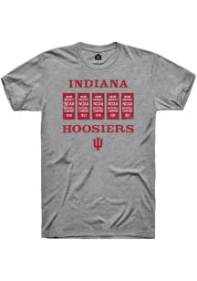 Rally Indiana Hoosiers Grey 5 Banners Short Sleeve T Shirt