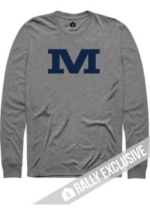 Rally Manhattan High School Indians Grey Team Logo Long Sleeve T Shirt
