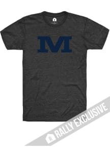 Rally Manhattan High School Indians Charcoal Team Logo Short Sleeve T Shirt