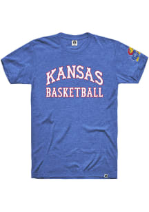 Rally Kansas Jayhawks Blue Basketball Design Short Sleeve Fashion T Shirt