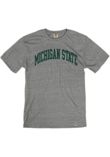 Rally Michigan State Spartans Grey Arched Name Short Sleeve Fashion T Shirt