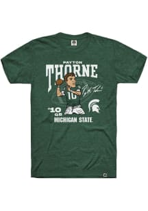 Payton Thorne Michigan State Spartans Green Football Caricature Short Sleeve Fashion Player T Shir..