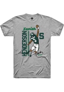 Xavier Henderson Michigan State Spartans Grey Football Caricature Short Sleeve Fashion Player T Sh..