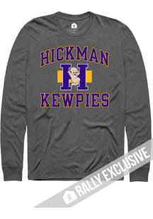 Rally Hickman High School Charcoal Number One Design Long Sleeve T Shirt