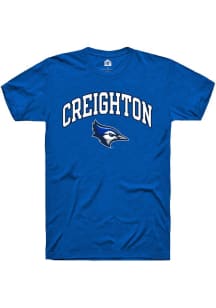 Rally Creighton Bluejays Blue Bold Arch Mascot Short Sleeve T Shirt