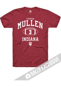 Tiawan Mullen Indiana Hoosiers Red Football Player Name and Number Short Sleeve Fashion Player T S..