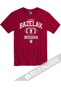 Connor Bazelak Indiana Hoosiers Red Football Player Name and Number Short Sleeve Fashion Player T..