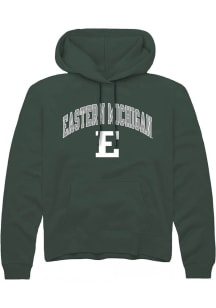 Rally Eastern Michigan Eagles Mens Green Arch Mascot Long Sleeve Hoodie