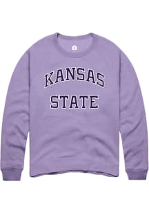 Rally K-State Wildcats Mens Lavender Arch Name Long Sleeve Crew Sweatshirt