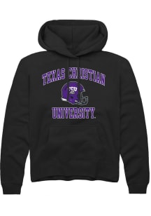 Rally TCU Horned Frogs Mens Black Football Helmet Long Sleeve Hoodie