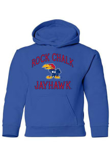 Rally Kansas Jayhawks Youth Blue Rock Chalk 41 Long Sleeve Hoodie