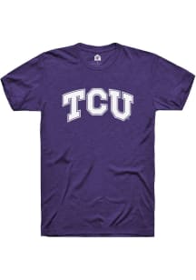 Rally TCU Horned Frogs Purple Arched Wordmark Short Sleeve T Shirt