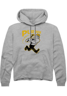 Rally Purdue Boilermakers Mens Grey Vault Action Pete Long Sleeve Hoodie