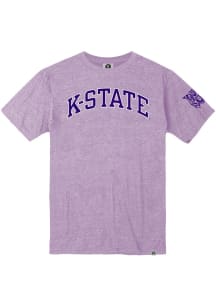 Rally K-State Wildcats Lavender Triblend Arch Name Sleeve Hit Short Sleeve Fashion T Shirt