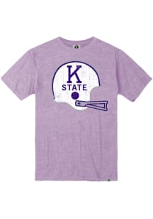 Rally K-State Wildcats Lavender Triblend Football Helmet Short Sleeve Fashion T Shirt