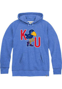 Rally Kansas Jayhawks Mens Blue 1912 Initial Triblend Fashion Hood