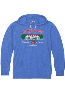 Rally Kansas Jayhawks Mens Blue Cathedral of Basketball Triblend Fashion Hood