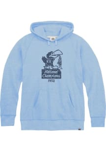 Rally Kansas Jayhawks Mens Light Blue 1952 National Champions Triblend Fashion Hood