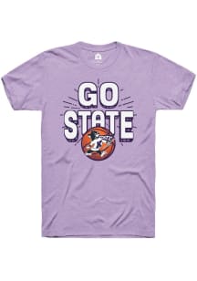 Rally K-State Wildcats Lavender Powercat Basketball Short Sleeve T Shirt
