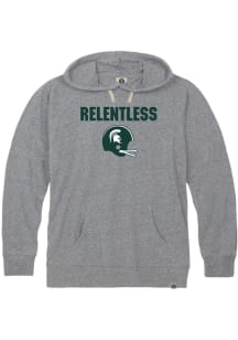 Rally Michigan State Spartans Mens Grey Relentless Helmet Triblend Fashion Hood