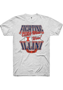 Rally Illinois Fighting Illini Ash Triblend Short Sleeve Fashion T Shirt