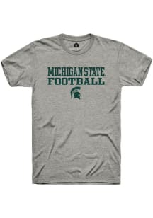 Rally Michigan State Spartans Grey Stacked Football Short Sleeve T Shirt