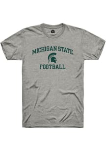 Rally Michigan State Spartans Grey Number One Graphic Football Short Sleeve T Shirt