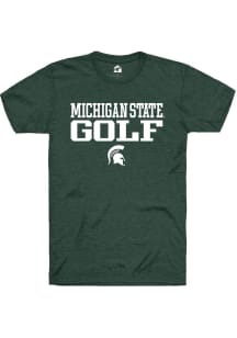 Rally Michigan State Spartans Green Stacked Golf Short Sleeve T Shirt