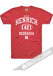 Nick Henrich Nebraska Cornhuskers Red Football Player Name And Number Short Sleeve Player T Shirt