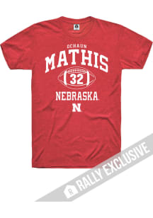 Ochaun Mathis Nebraska Cornhuskers Red Football Player Name And Number Short Sleeve Player T Shirt