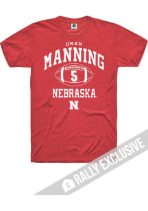 Omar Manning Nebraska Cornhuskers Red Football Player Name And Number Short Sleeve Player T Shirt